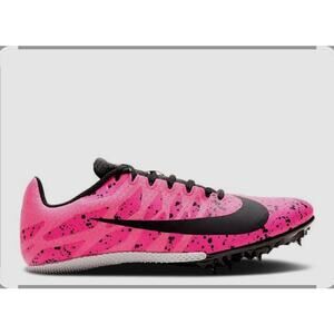 Nike Zoom Rival S 9 Paint Splatter Pink Blast Cleat Sneaker Women's Size 5, NWOT